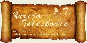 Marija Telesković vizit kartica